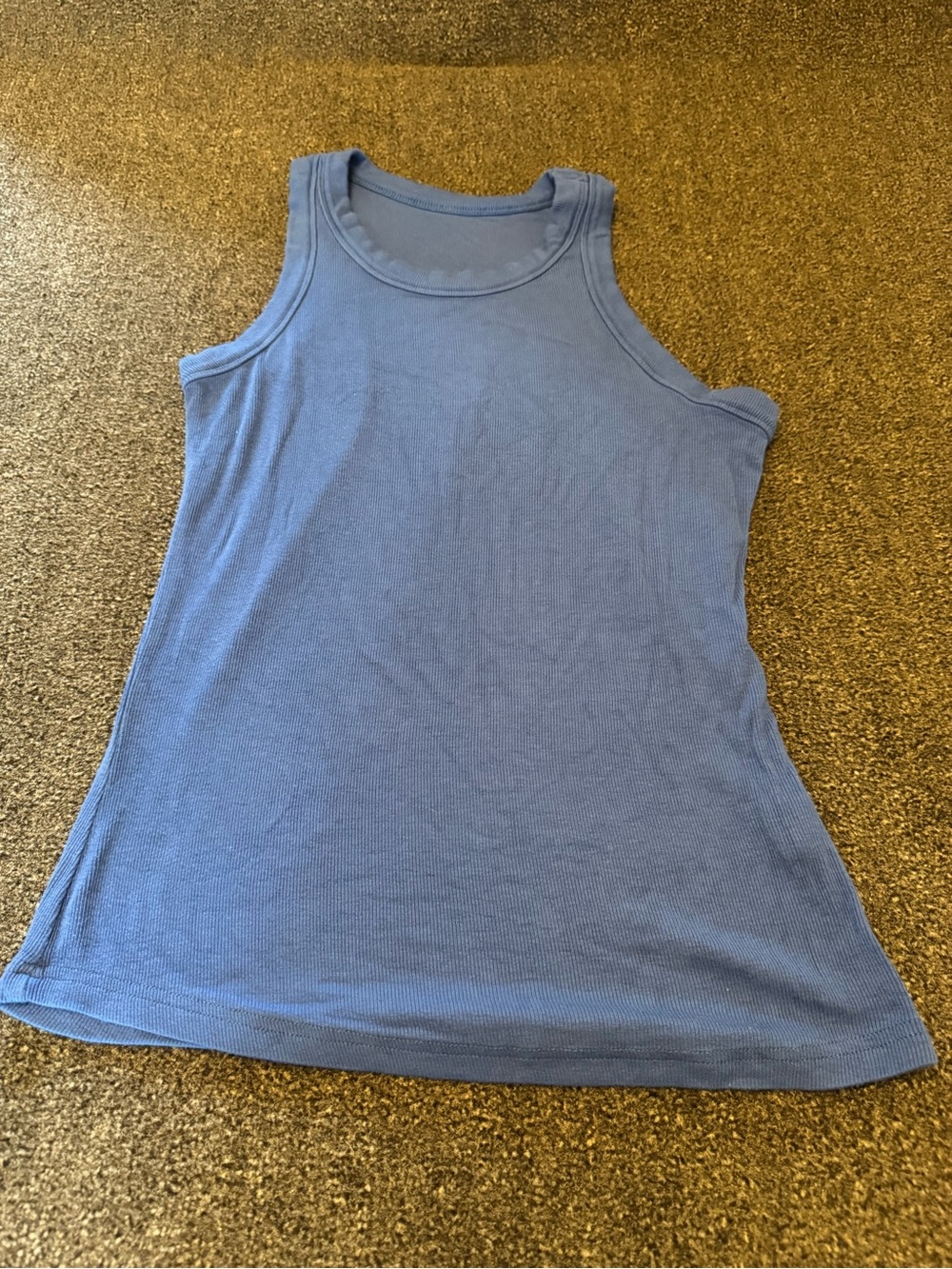 Bundle 2 Ribbed High Neck Tank Tops Blue White Racerback Basic Camis Size M - Picture 7 of 11